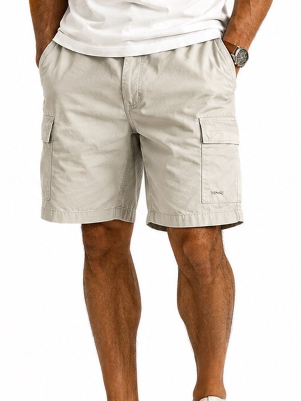 Fox Golf Men's Size 32 Khaki Tan Cargo Preppy Flat Front Golf Shorts